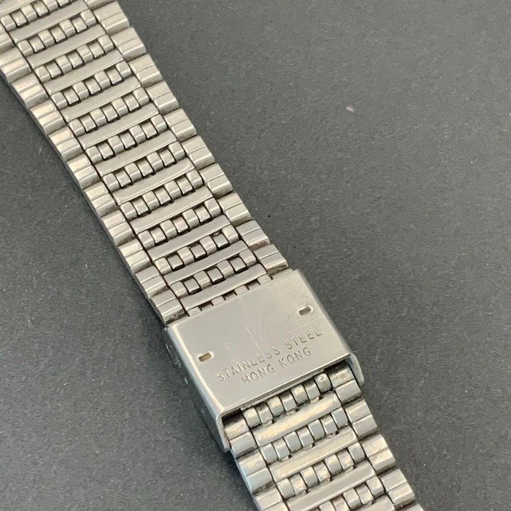 Vintage Texas Instruments Alarm Chronograph Digital Watch Silver Tone for Parts